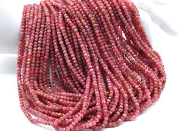 Бусины из турмалина розового 3,5*3мм, 38см, 139 бусин Радуга камня