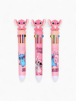 Ручка многоцветная, 10 цветов, «Стич», розовый