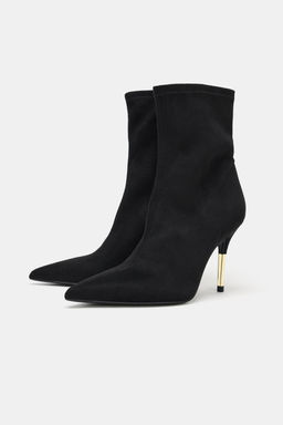 HEELED ANKLE BOOTS WITH METAL DETAIL