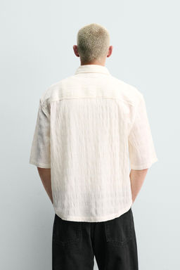 CAMISA RELAXED FIT EFECTO ARRUGADO / Blanco roto - Zara фото 3