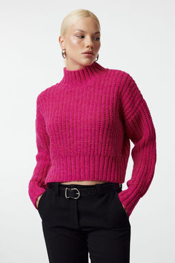 Fusya Crop Yumusak Dokulu Basic Kal?n Orgu Detayl? Triko Kazak TWOAW25KZ00061 - Trendyolmilla фото 2