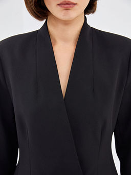 Kruvaze Yaka Kad?n Blazer Ceket