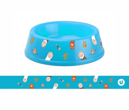 Цена за 3 шт. Миска пластиковая "МОЙ БРО - Любимые лапки!!, цвет небесно-синий 21*6,5см (логотип на миске) 700мл