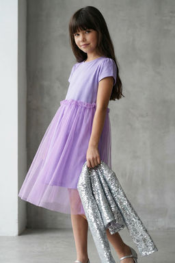 Ekru Pamuklu K?z Cocuk Basic K?sa Kol Mini Tutulu Bayraml?k Dokuma Elbise TKDSS25EL00075 - Trendyolmilla фото 11