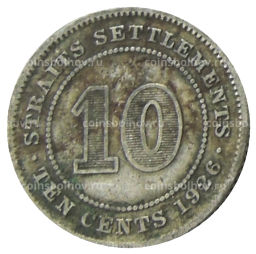 10 центов 1926 года Стрейтс Сетлментс