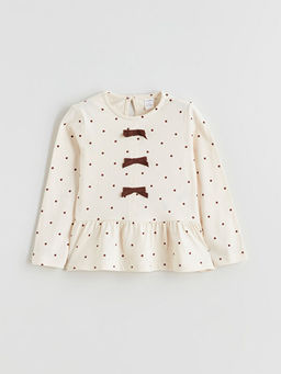 Bisiklet Yaka Fiyonk Detayl? K?z ?ocuk Ti??rt