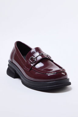 Trendyol Shoes Bordo Tokal? Rugan Kal?n Taban Kad?n Loafer Ayakkab? TAKAW25LA00000 - Trendyolmilla фото 2