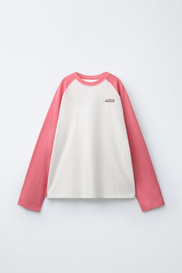 CAMISETA MANGA RANGL?N PUKAS SURF / Rosa / Blanco