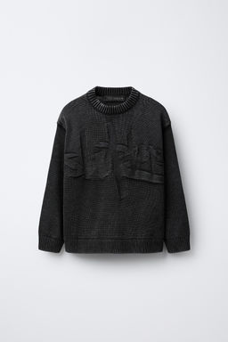 ACID WASH KNIT SWEATER