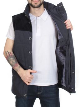 J830111 DEEP BLUE Куртка-жилет мужская зимняя NEW B BEK (100 гр. синтепон и искусственный мех)