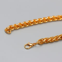 Цепочка с 2-мя карабинами толщина звена 0,2 мм 0,6х60 см золото/серебро МИКС - Simaland фото 3