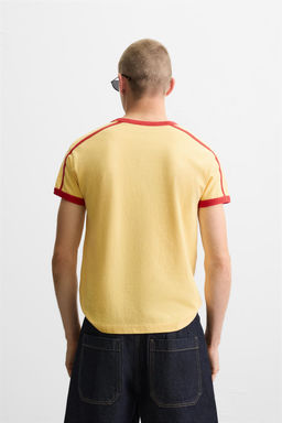 SLOGAN T-SHIRT WITH CONTRAST RIB - Zara фото 3