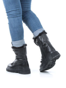 04-YPM5822A BLACK Ботинки зимние женские (натуральная кожа, натуральный мех) - Фабричный китай фото 16