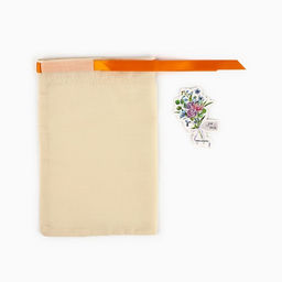 Цена за 5 шт. Мешочек подарочный из хлопка С любовью для тебя, цветы, 16 х 24 см +/- 1.5 см - Дарите счастье фото 5