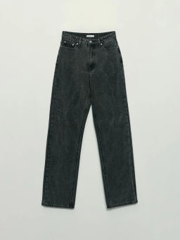 Джинсы straight с высокой посадкой со стразами / Zarina