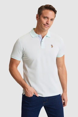 Erkek Su Ye_ili Regular Fit Polo Yaka Basic Ti__rt
