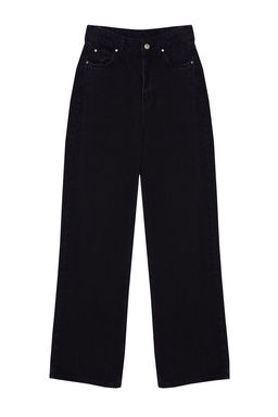 TRENDYOLMILLA Siyah Pens Detayl? Yuksek Bel Uzun Straight Jeans TWOAW23JE00345  фото 8