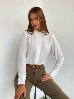 2435 Рубашка с супатной застежкой белая - Martichelli фото 6