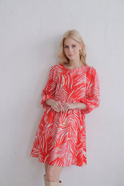 Платье красное с присборенной юбкой - Martichelli фото 3