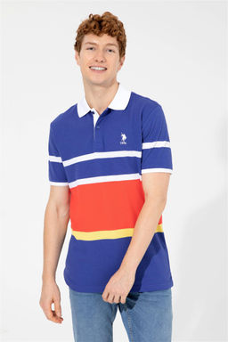 Мужская синяя футболка с воротником-поло Неожиданная скидка в корзине