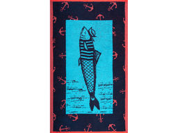 Полотенце махровое 6с104.411ж1 Сардины New(3-бир-т.син) 67х40см