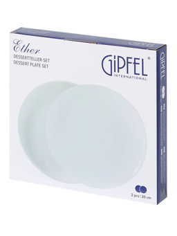 52216 GIPFEL Набор тарелок закусочных ETHER 20 см (2шт.). Материал: керамика. Цвет: светло-голубой.