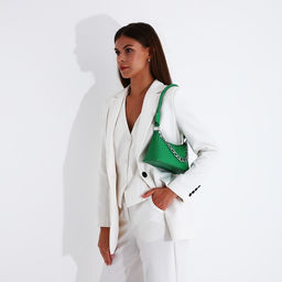 Сумка-багет на молнии, цвет зелёный - Simaland фото 6