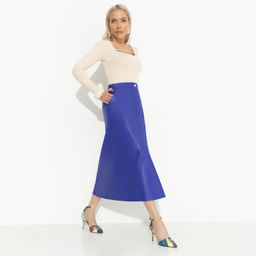 Юбка из мягкой экокожи, Откровенно шикарная (синий) - Charutti фото 2