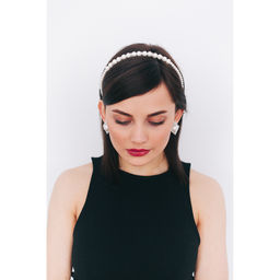 Цена за 6 шт. Ободок для волос «Жемчужный рай», шарики и бусины, 0.6 см, белый