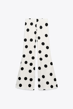 POLKA DOT FLARE HIGH-WAIST TROUSERS - Zara фото 4