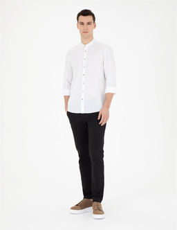 Siyah Slim Fit Kanvas Pantolon