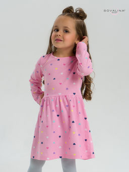 Платье Эля цветные сердечки на розовом - Sovalina фото 5