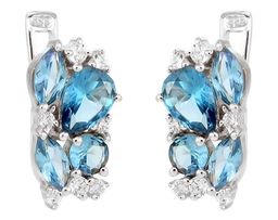 Серьги из серебра лондон топаз кварц, Гирлянда2