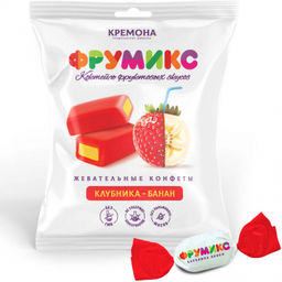 К-ф. ФРУМИКС Жеват конфеты Клубника/банан 45г