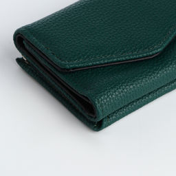 Кошелёк женский на кнопке 10.5×3.5×8.5 см, тёмно-зелёный