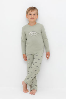 К 1600/шалфей,маленькие динозавры пижама дет