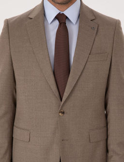 Camel Slim Fit Y_n Kar___ml_ Mikro Desenli Klasik Ceket - Cacharel фото 7