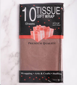 Бумага упаковочная тишью 50х66 см набор 10 листов / CQ103 /уп 200/шоколадная