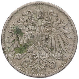 Монета 10 геллеров 1893 года Австрия