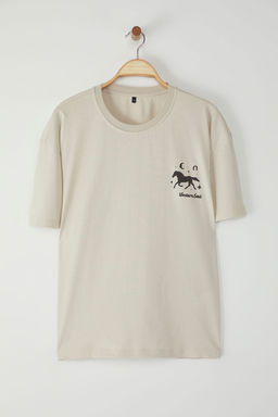 TRENDYOL MAN Tas Oversize/Genis Kesim Kabar?k Hayvan Bask?l? T-Shirt TMNSS25TS00136 - Trendyolmilla фото 6