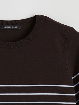 Bisiklet Yaka ?izgili Kad?n Triko Kazak