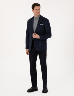 Lacivert Slim Fit Ceket