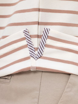 Джемпер мужской с воротником поло короткий рукав GREG G144-KD1246T-UT24 (беж полоска)  фото 4