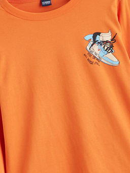 Bisiklet Yaka Bask?l? Erkek ?ocuk Ti??rt