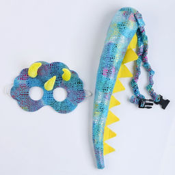 Карнавальный набор Дракон, цвет голубой, 2 предмета: хвост, маска