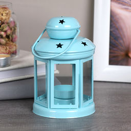 Подсвечник 15 см / L-732 / WL-732/уп 12/48/ (Голубой)