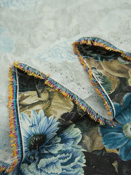 Плательный хлопок (Digital) Эфина - синие цветы, ш.1.5м, хлопок-100%, 170гр/м.кв - Купава фото 6