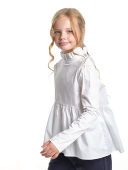Рубашка для девочки в школу белая UD 7823 белый - Mini maxi фото 3