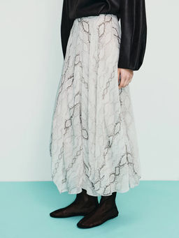 Юбка миди со змеиным принтом / Zarina фото 9