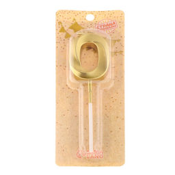 Цена за 3 шт. Свеча в торт на шпажке Грань, цифра 0, золотая, 5 см - Страна карнавалия фото 4